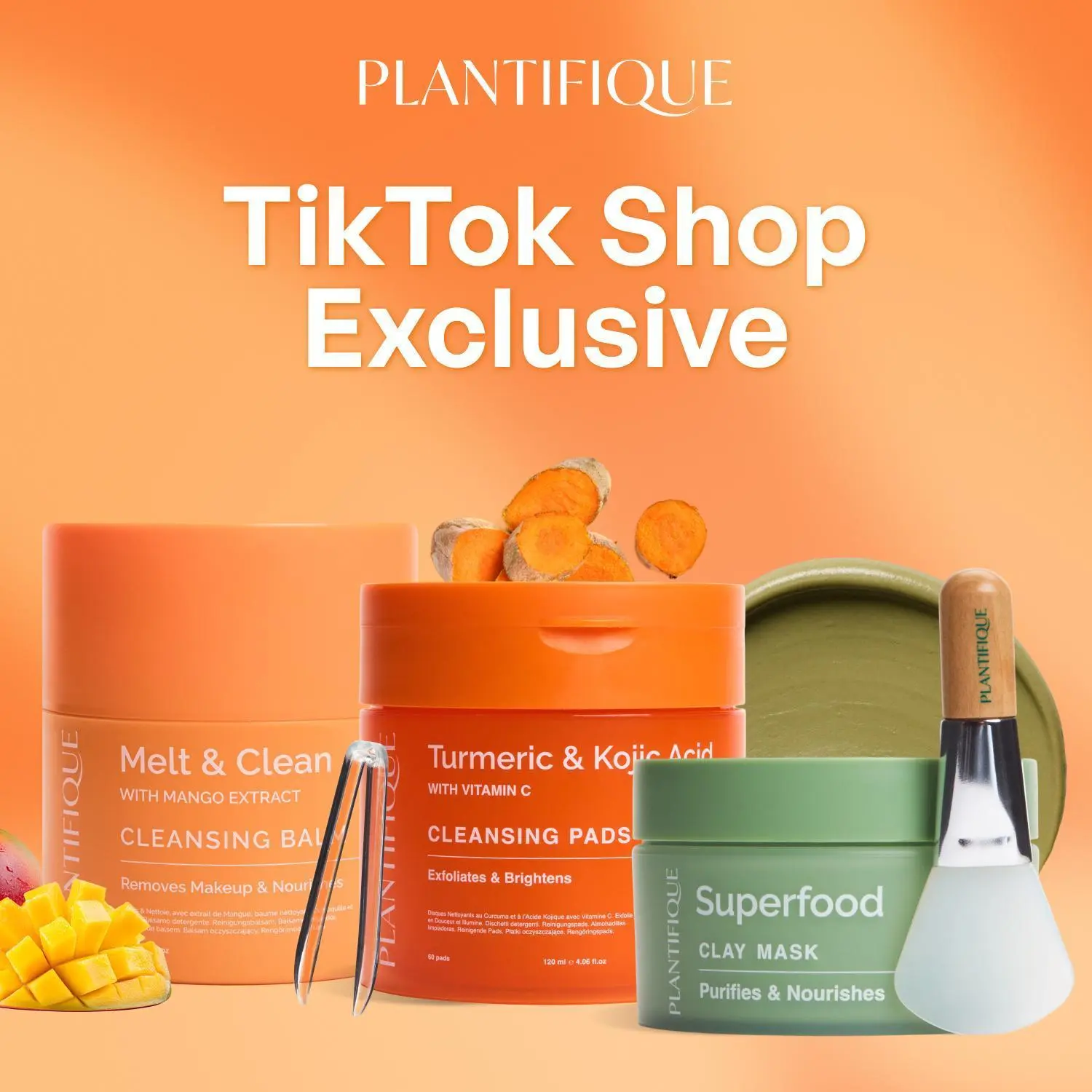 [PLANTIFIQUE Official Shop] Plantifique Deep Clean, Glow & Detox Bundle – Korean Cleansing Balm, Superfood Clay Mask & Kojic Turmeric Brightening Pads | Waterproof Makeup Removal, Pore Detox, Dark Spot Care & Radiance Boost Trio, Smooth, Kojic Acid, Oil C