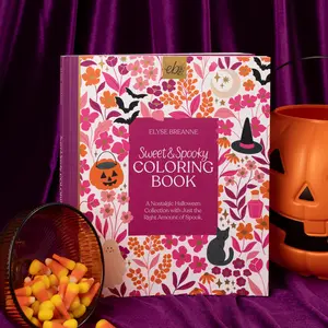 Sweet & Spooky Coloring Book - 40 Original Hand-Drawn Pages, Extra Thick Paper, Single Side Printed and Perforated Pages