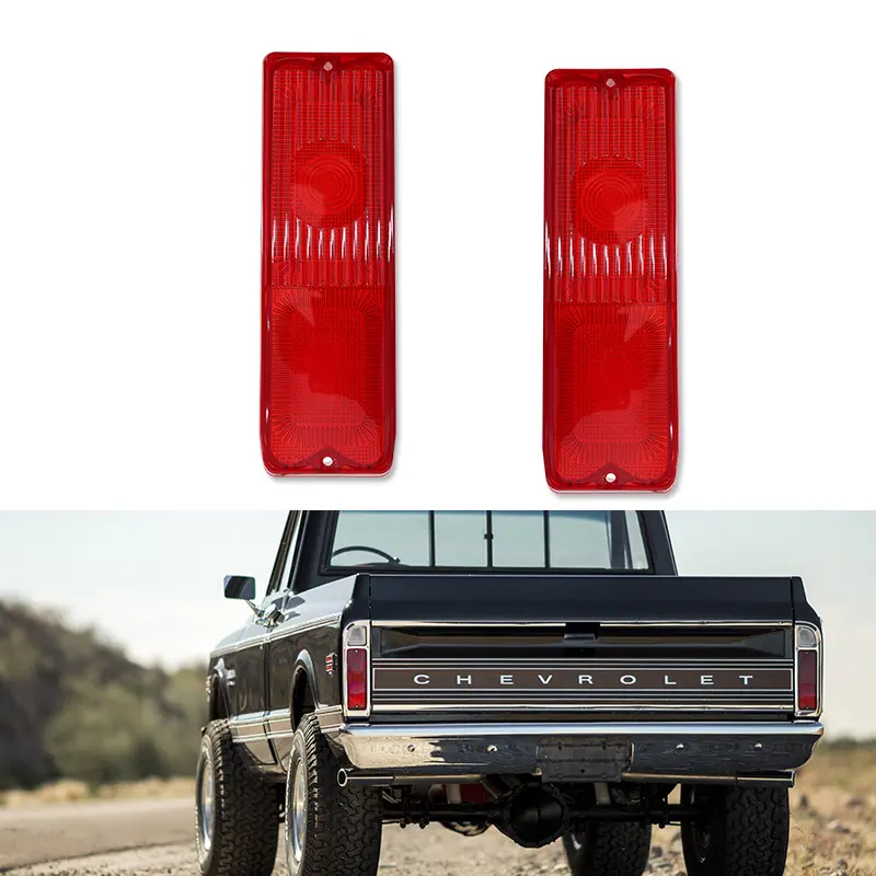 2pcs Pair Red Tail lamps Light Tailight Lamp Lenses For 1967 1968 1969 1970 1971 1972 Chevy / GMC Pickup Truck,Replace OEM C677209