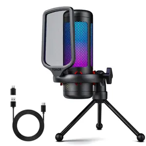 TONOR TC310 USB Microphone Set with Type-C Adapter – RGB, Pop Filter & Shock Mount for PC/PS4/PS5/Mac/Switch