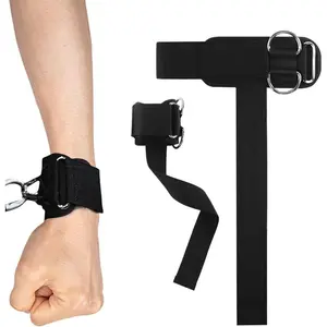 Non-Slip Wrist Straps for Weightlifting Deadlifting, Gym Lifting Straps with D Rings for Cable Machine Workout, 10mm Neoprene Padded Weight lifting Wrist Wraps for Men Women