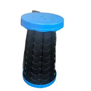 Portable Collapsible Stool - Compact Design, Blue Cap, Versatile Use