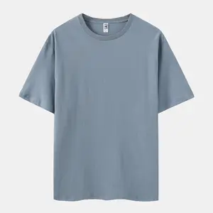Flash Sale for Members ECOTONE BLANKS Unisex Solid Steel Crew Neck T-Shirt - 100% Combed Cotton, Classic Fit, Rib Collar, Casual Wear, Steel Color,Menswear Tops