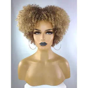 Tapered Afro Kinky Curly Wig with Afro Hairline, 8", 4/27