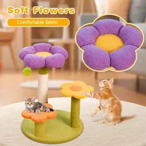 1pc Sisal Rope Flower Cat Tree, Plush Base Cat Scratching Post, Cat Scratch Board Tower, Paw Grinding Toy Pet Supplies 2026