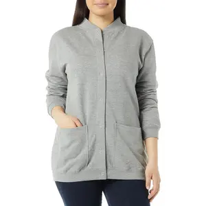 Women Fleece Snap Button Cardigan Sweatshirt Coat Ladies Soft Lightweight Warm Long Sleeve Jacket with PocketsGift