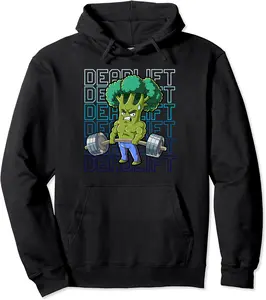 Broccoli Gym Weight Training Deadlift Pullover Hoodie - Jasminean Shop 52B0BT4VYVDG
