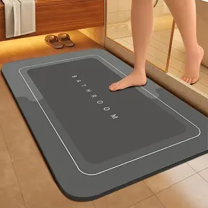 Premium Quick-Dry Bathroom Mat - Ultra-Absorbent, Non-Slip, Machine Washable, and Mildew-Resistant Rug for Shower, Kitchen, Laundry Room, and More with Geometric Design and Easy Cleaning