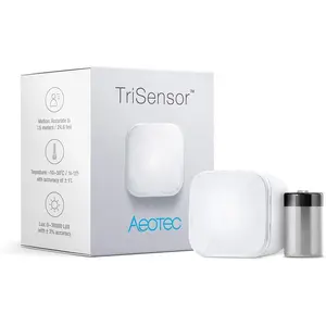 Aeotec ZWA005 TriSensor, Z-Wave Plus Smart Motion Sensor for Smart Home Control with Z-Wave Compatibility
