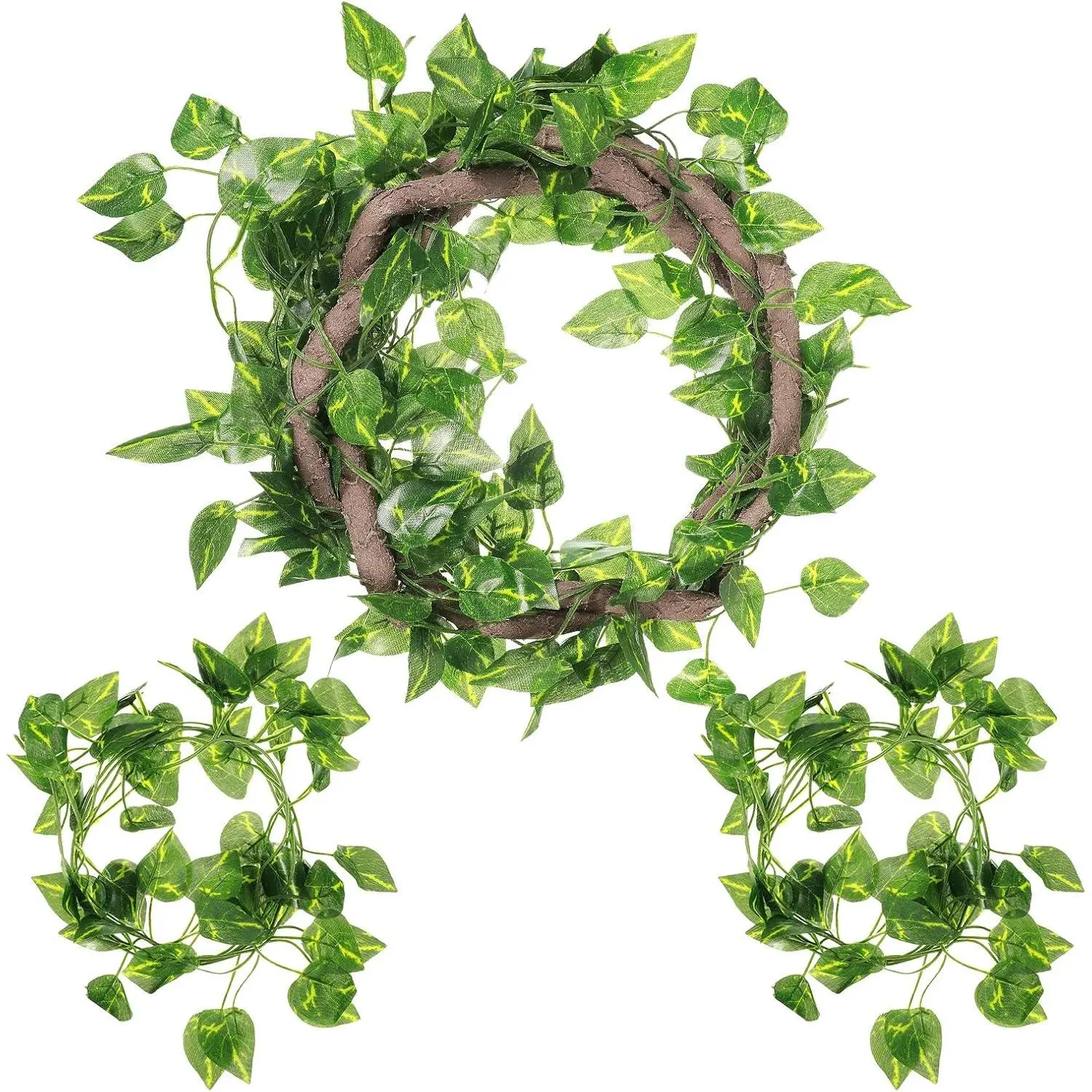 4 count Reptile Vines, Flexible Bendable Jungle Climbing Vine Terrarium,   for Reptiles, Artificial Leaves Terrarium Tank Pet Habitat Decor for Bearded Dragons, Lizard, Snake, Gecko