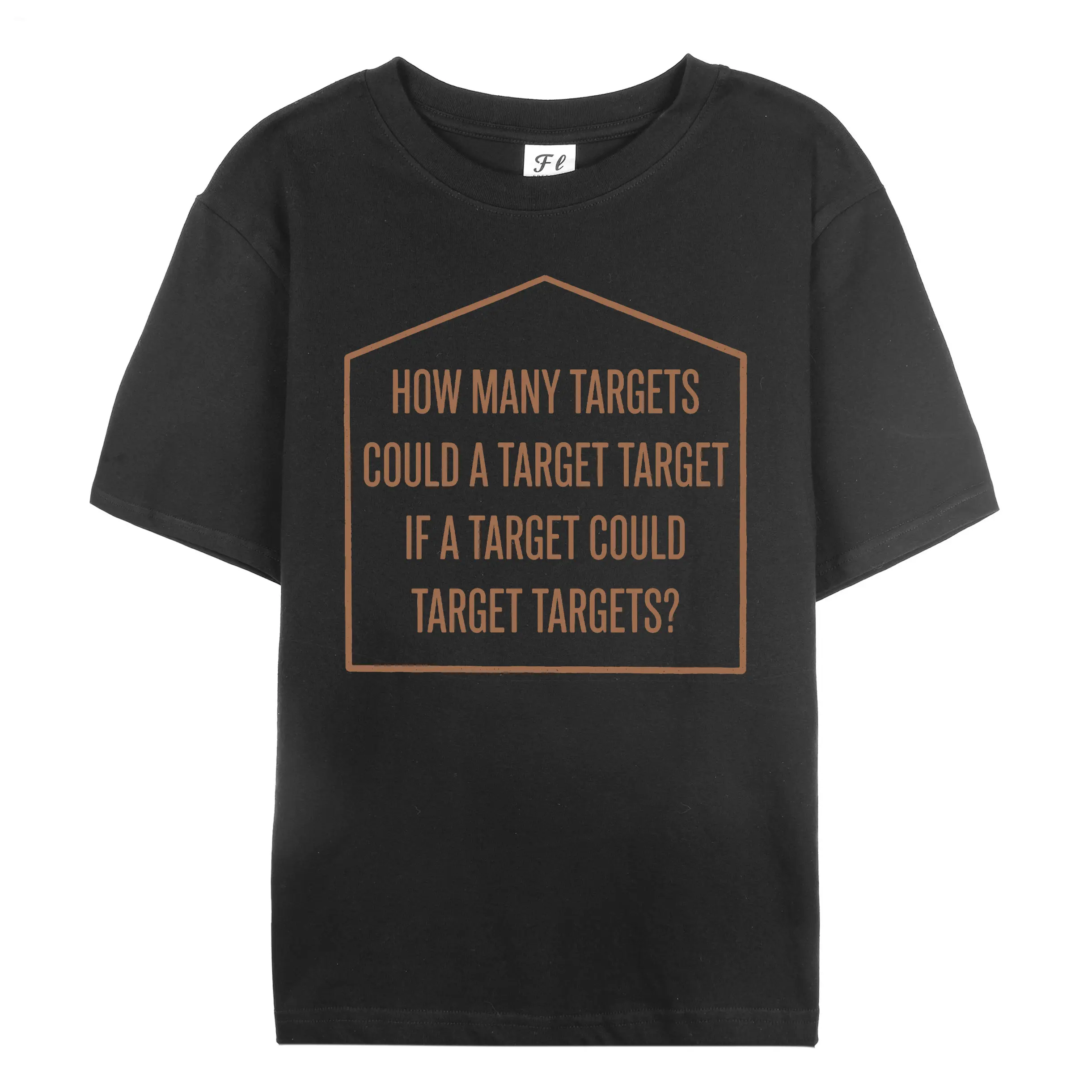 Oversized Target Graphic Tee 230g Cotton DTG Print Funny Wordplay T-Shirt How Many Targets Could a Target Target? Unisex Gift