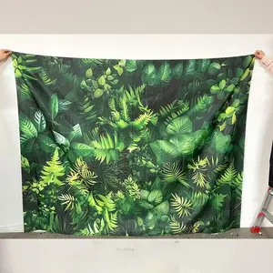 Artificial Plant Leaf Backdrop, Artificial Faux Greenery, 1 Count Lifelike Foliage Backdrop, Wall Painting Background, Studio Banner, Durable Polyester Backdrop