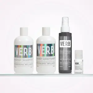 Verb Smooth Operator Bundle - Full Size Shampoo & Conditioner, Frizz Defense Spray, Deluxe Ghost™ Oil - $66 Value Haircare Set