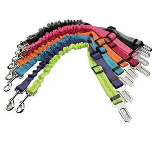 Dog Car Harness Safety Belt Vehicle Seatbelt for Pet Travel Adjustable Car Harness Leash Anti-Slip Pet Safety Restraint System for Small Medium Large Dogs