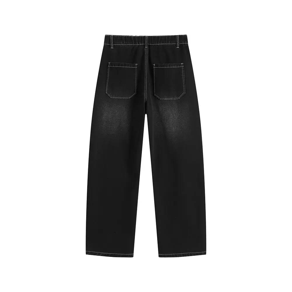 Men’s loose straight-leg jeans for autumn/winter, featuring a patchwork design and retro street style—versatile and easy to match. Men’s loose straight-leg jeans for autumn/winter, featuring a patchwork design and retro street style—versatile and easy to match.
