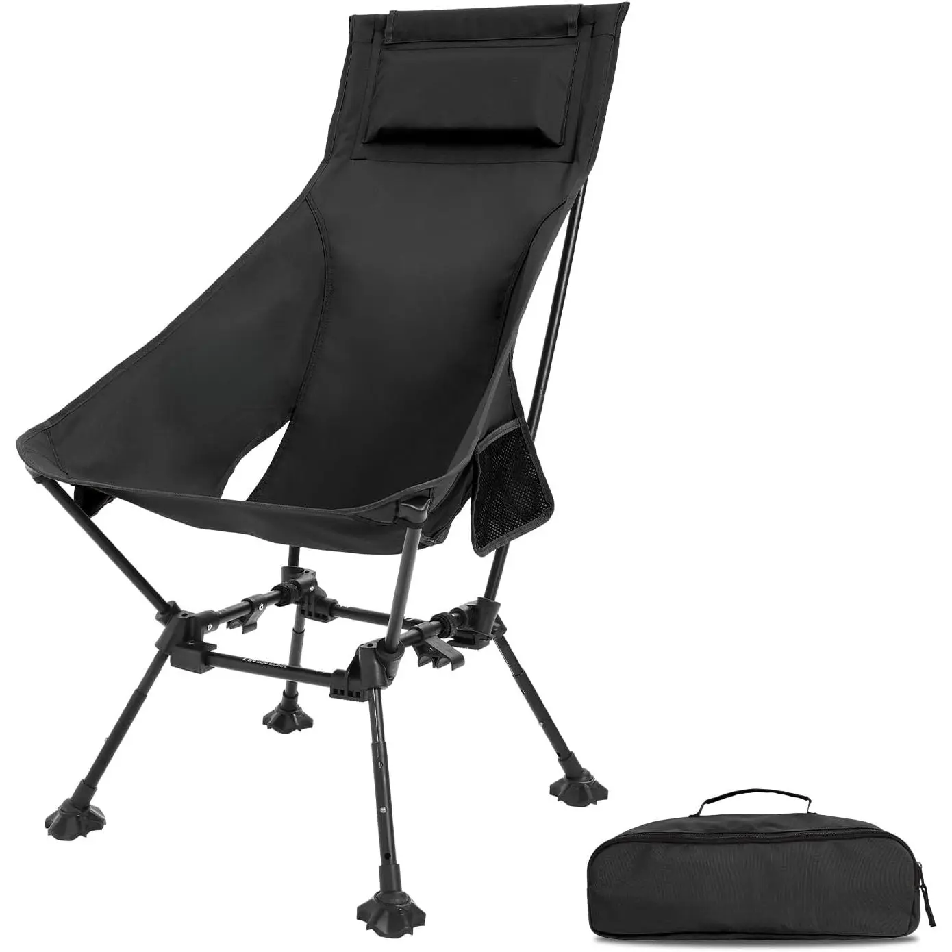 Baby & Maternity High-Back Folding Camping Chair - Height-Adjustable, Widened Seat, Anti-Sinking Feet for Beach Use
