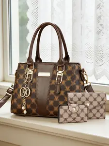 Three-piece women's bag set including casual bag, commuter bag, tote bag, handbag, crossbody bag, party bag, luxury light bag, printed bag, letter bag. Christmas gift for women, Valentine's Day gift for girlfriend, Mother's Day gift for mom.