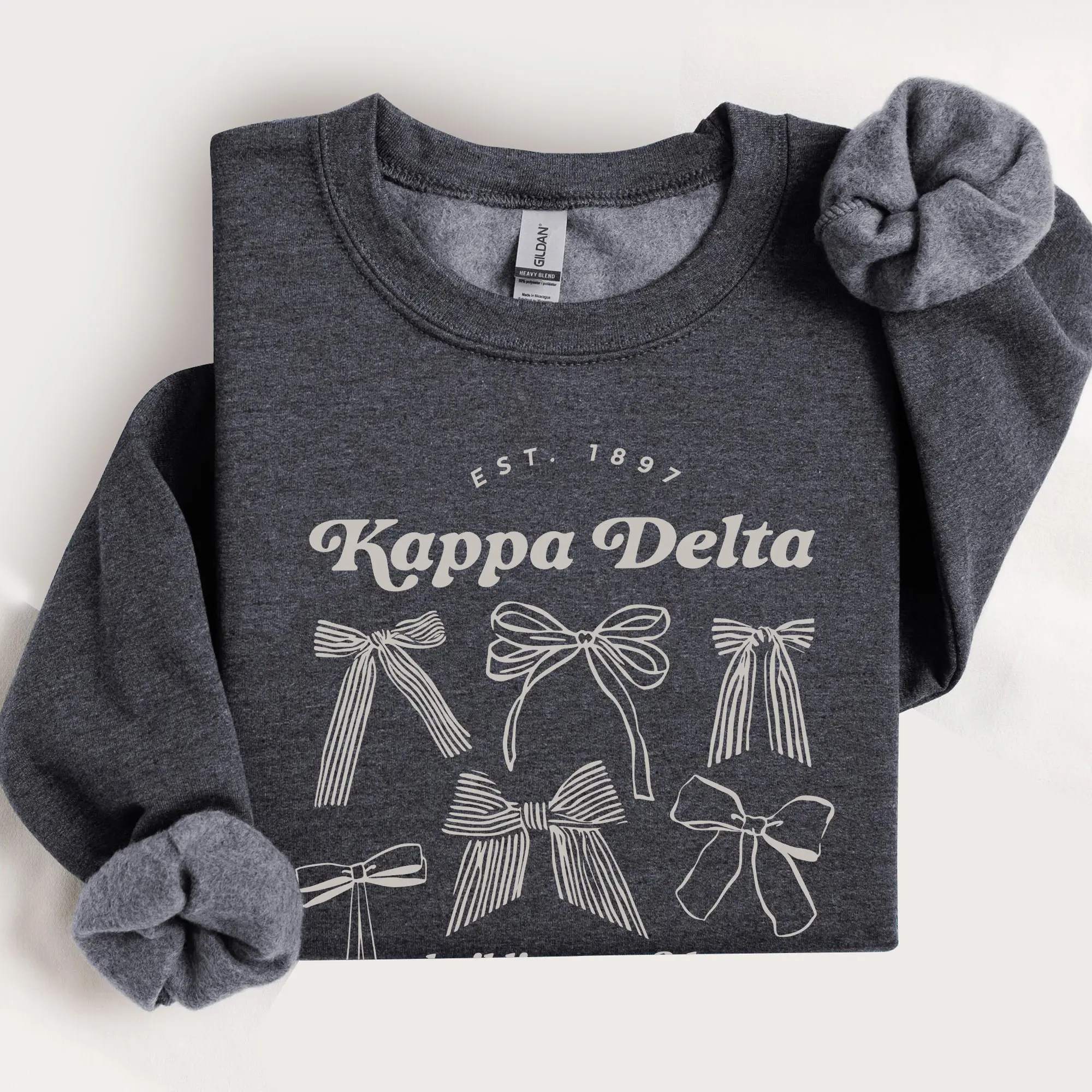 Kappa Delta Bow Sweatshirt, Cute Bow Sorority Apparel, Gift for Sorority Sisters, Big Little Reveal, Recruitment Shirts