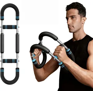 Twister arm Trainer, Adjustable Resistance (40-140 lbs) Chest Workout Equipment,Forearm Power Exercise bar , pectoralis spinalis Device, Portable Detachable Design