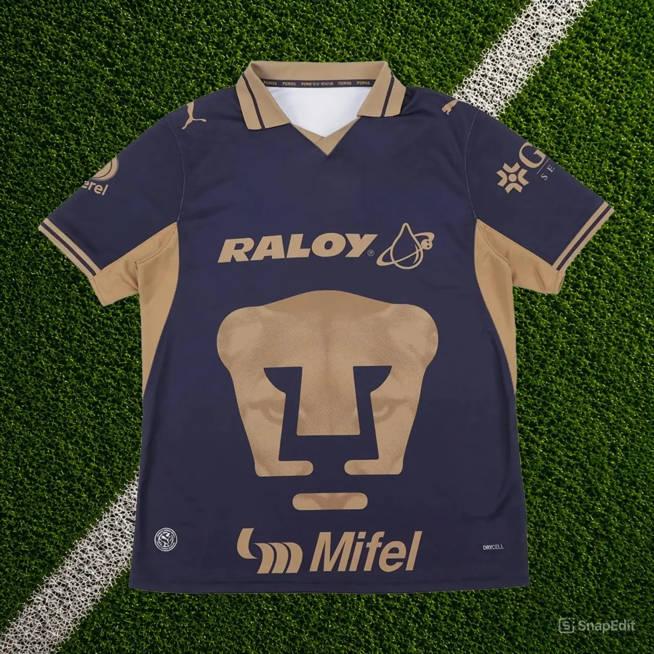 Dark Blue Pumas UNAM Home Soccer Shirt 26-27, Liga MX Soccer Shirt, Quick-Dry Short Sleeve Soccer Jersey, 3D All Over Print Full Logo Men's Short Sleeve Jersey Shirt Sports Outfits