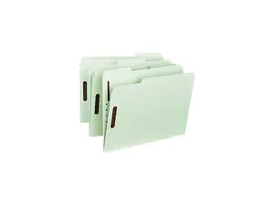Smead Recycled Pressboard Fastener Folders Letter 1" Exp. Gray/Green 25/Box 15003