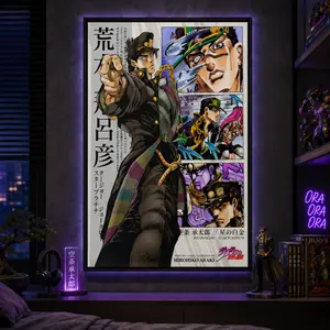 Jojo's Bizarre Adventure Manga Poster Print, JJBA Anime Jotaro Kujo Japanese ArtworkCanvas Poster Wall Decor, Room Decorations, Funky Home Decor,anime wall art,bedroom canvas poster