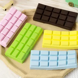 1pc-Simulation of eating and playing chocolate board slow rebound kneading music wet soft sticky hands.