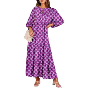 ANRABESS Womens Boho Maxi Dresses 2026 Summer V Neck Puff Sleeve Floral Flowy Swing Casual Long Dress ANRABESS Womens Boho Maxi Dresses 2026 Summer V Neck Puff Sleeve Floral Flowy Swing Casual Long Dress