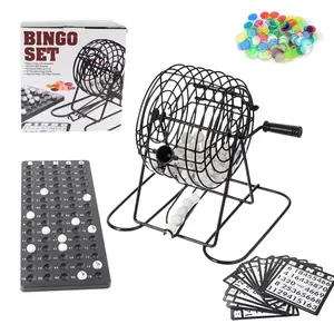 Regal Bingo Deluxe  Game Set with 6" Wheel Cage, 75 Bingo Balls, Master Board, 50 Bingo Cards, and Colorful Chips - Bingo Games for Adults Large Group
