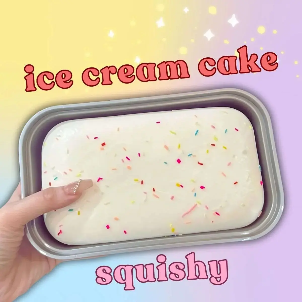 Slow Rising Squishy Ice Cream Cake with Storage Box, Unisex Decompression Fidget Toy, High-Playability Sensory Accessory, Creative Gift (Toys & Hobbies Stress Relief Squishies)