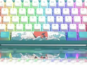 Womier WK61 V2 Mechanical RGB Wired Gaming Keyboard 60% Layout Hot-Swappable Creamy Key Board with PBT Keycaps for Enhanced Gaming Experience