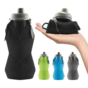 Foldable, leak-proof sports water bottle, suitable for travel, camping, and daily life.  Compact and portable silicone water bottle with handle, washable and reusable. A ​​great gift for birthdays, Valentine's Day, or parties.