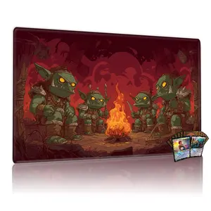 Epic Goblin Campfire MTG Playmat - 12x24in Non-Slip Backing, Perfect for TCG Gamers and Game Nights, Great for Parties and Family Gatherings, Ideal Gift for Card Game Lovers