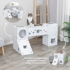 Finca Felice Indoor Modular Cardboard Cat Condo, Cat Play Tower