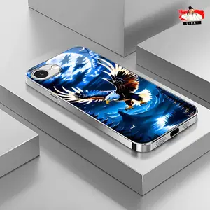 Suitable for [iPhone 16e] Light luxury crystal eagle pattern and scorpion glass electroplated mobile phone case, exquisite and gorgeous 995