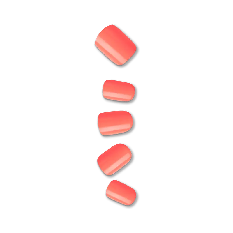 Impress Color No Glue Fake Press On Nails - Prime | Solid, Orange, Short, Squoval, Manicure