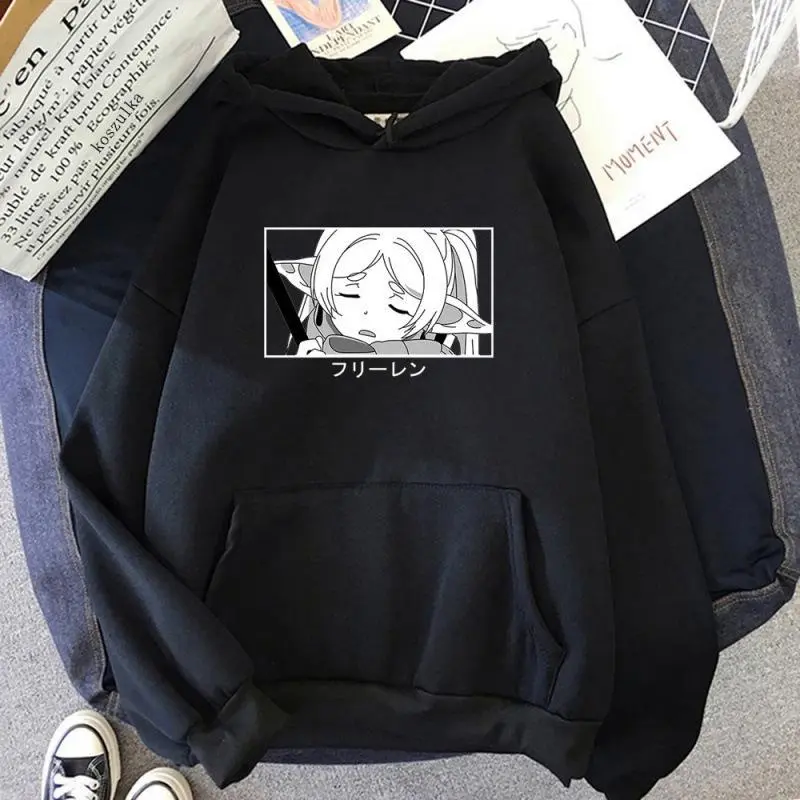 Men's Japanese anime Frieren hoodie fashionable long-sleeved sweatshirt Harajuku casual streetwear comfortable sweatshirt