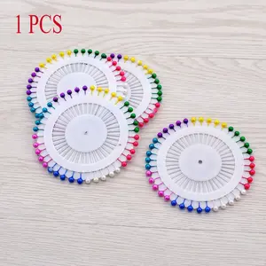 40pcs/set Round Head Pin, Random Color DIY Dressmaking Round Head Sewing Pin for Cork Board