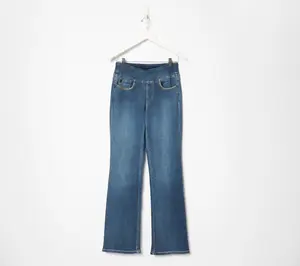 Belle by Kim Gravel Petite TripleLuxe Denim Topstitch Boot Cut Jean
