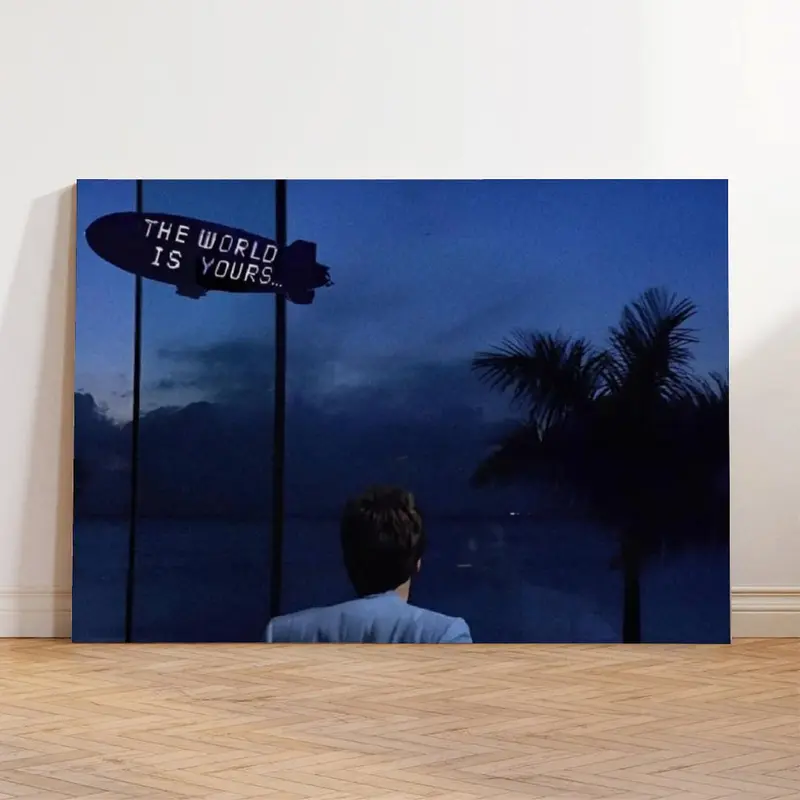 Scarface Tony Montana "The World Is Yours" Unframe-Style Waterproof Print, Movie Scene Canvas Wall Art for Kitchen Decor, Home Supplies Home Decor Posters & Prints