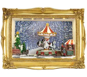 Mr. Christmas Musical Gold Frame Carousel Shadow Box Mr. Christmas Musical Gold Frame Carousel Shadow Box