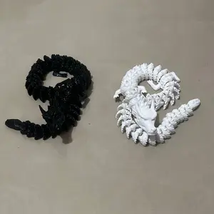 Movable 3D Dragon Decoration Toy Fidget - Durable White, Black, or Rainbow Design with Movable Features for Customization and Space Enhancement