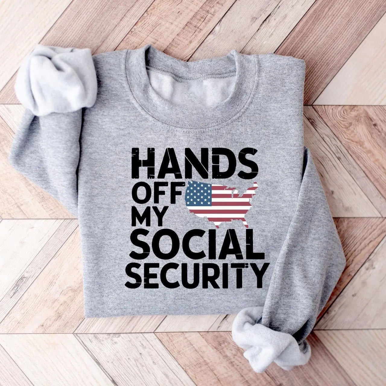 Hands Off My Social Security Sweatshirt, Trendy Political Hands Off Protest Sweatshirt and T-Shirt, Hands Off Medicaid Medicare Social Security Top