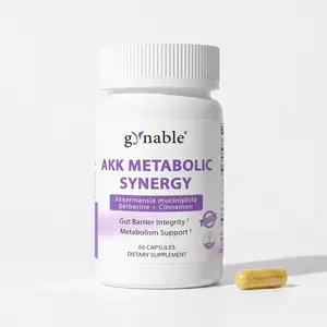 Gynable AKK Probiotic & Berberine Capsules for gut health & debloat support. With 27mg Akkermansia muciniphila, Ceylon cinnamon & chromium for weight & glucose support. 30 servings, USA made metabolism booster,anti hunger pills wt loss slimming