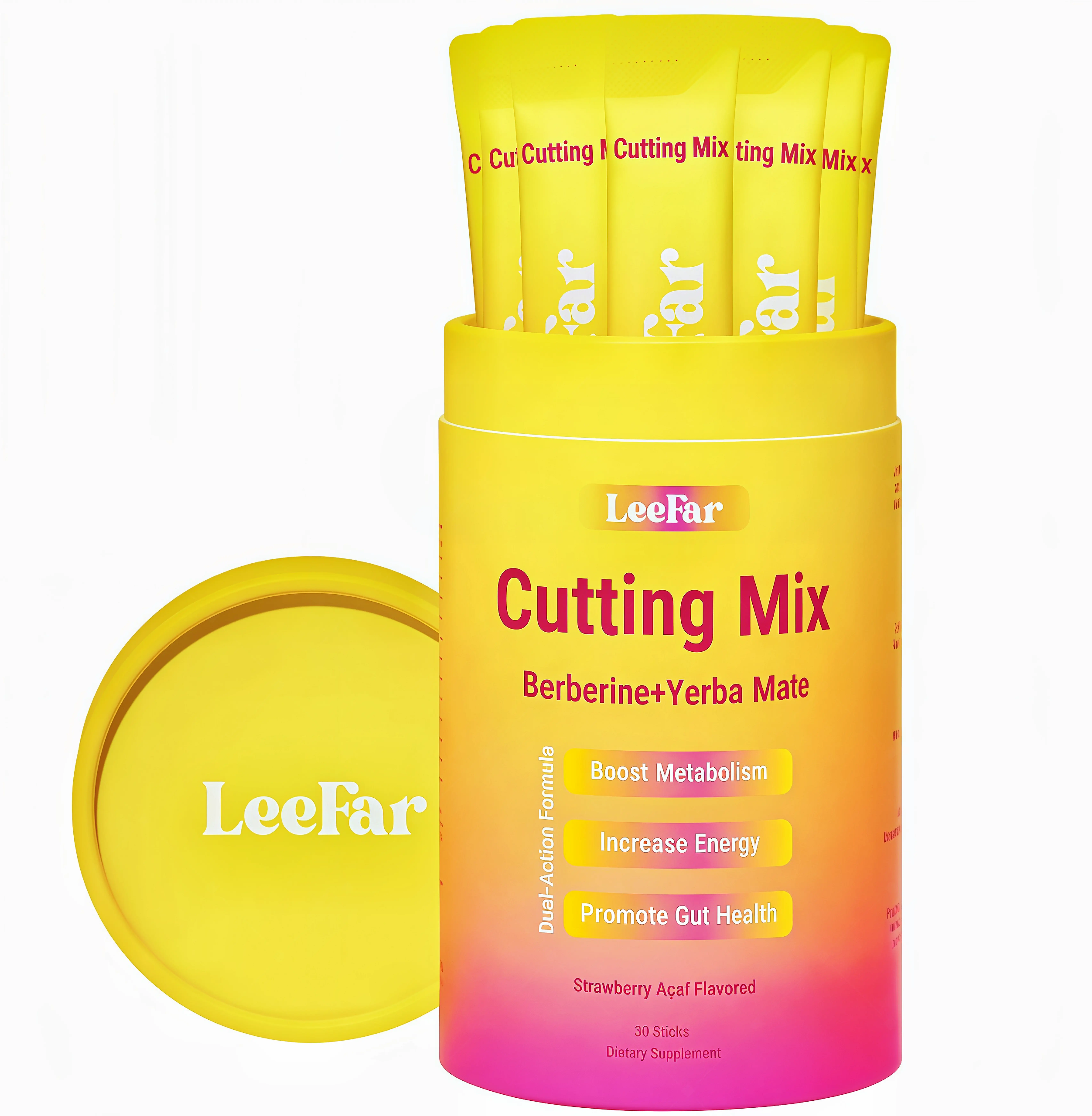 1 Piece LeeFar Cutting Drink Mix – | YB Strawberry Açaí Flavor – | (30 Servings)