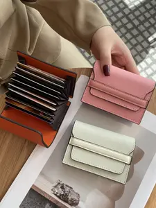 Premium Leather Card Holder, Ultra-Thin Portable Multi-Card Slot Cowhide Card Clip, Anti-Magnetic Anti-Theft Document Storage Bag, Credit Card Organizer, Card Carrying Holder