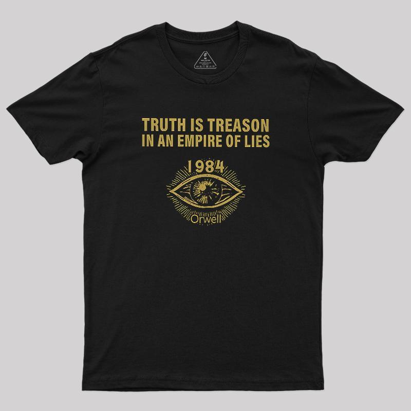 Men's 1984 Orwell Casual Short-Sleeve Round Neck T-Shirt - Geek Theme Text Print Menswear Top