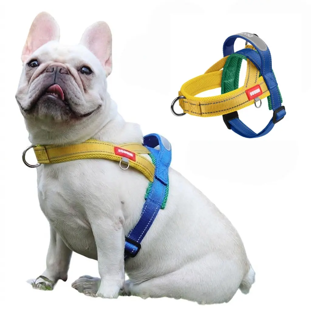 Kiyu Saddle Style No Pull Dog Harness, Reflective Vest with Adjustable Straps & Top Handle, Breathable Mesh Soft Padded Escape Proof Dog Harness for Small Medium Dogs, Outdoor Daily Walking Dog Accessories，Dog harness