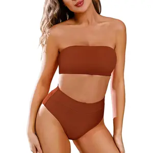 Pink Queen Women'S Removable Strap Wrap Pad Cheeky High Waist Bikini Set Swimsuit