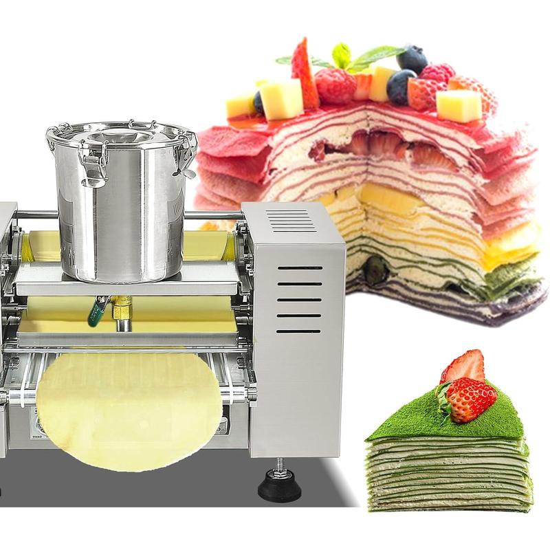 Kolice Commercial Automatic Mille Crepe Cake Making Machine, Egg Skin Crepe Machine, Thousand Layers Cake Skin Maker-Crepe Dia.: 10”, Crepe Thickness: 0.016” to 0.047” Kolice Commercial Automatic Mille Crepe Cake Making Machine, Egg Skin Crepe Machine, Thousand Layers Cake Skin Maker-Crepe Dia.: 10”, Crepe Thickness: 0.016” to 0.047”